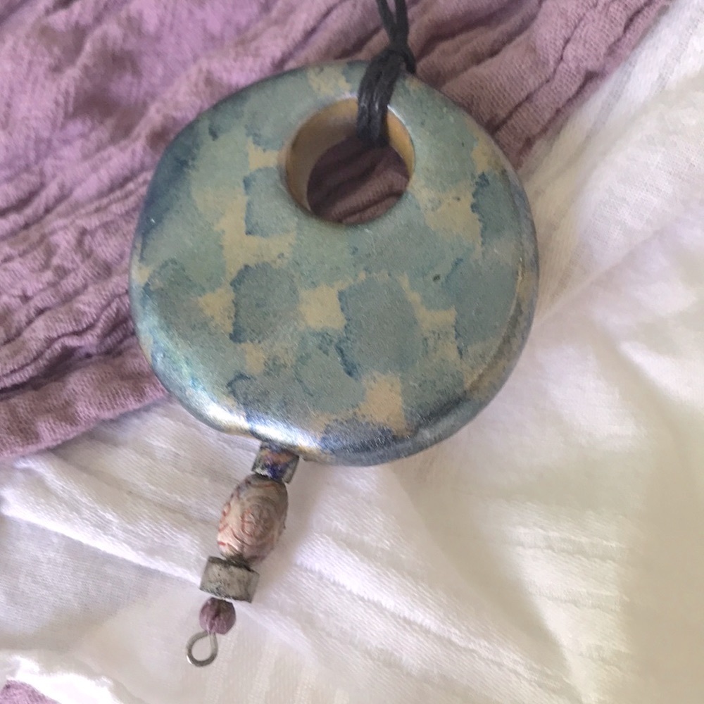 Hand Crafted Polymer Clay & Vintage Beads Pendant